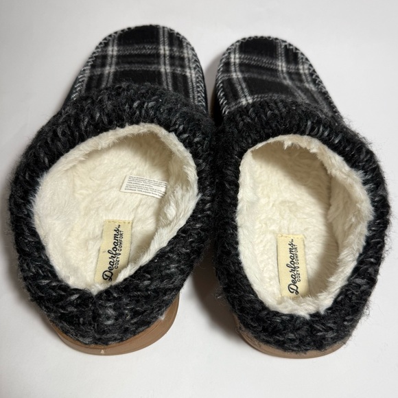 Dearfoams Cozy Plaid Fleece-Lined Slippers Med 7-8 - Picture 4 of 9